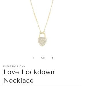 Cash and Clive Love Lockdown          Gold Padlock Pendant Necklace